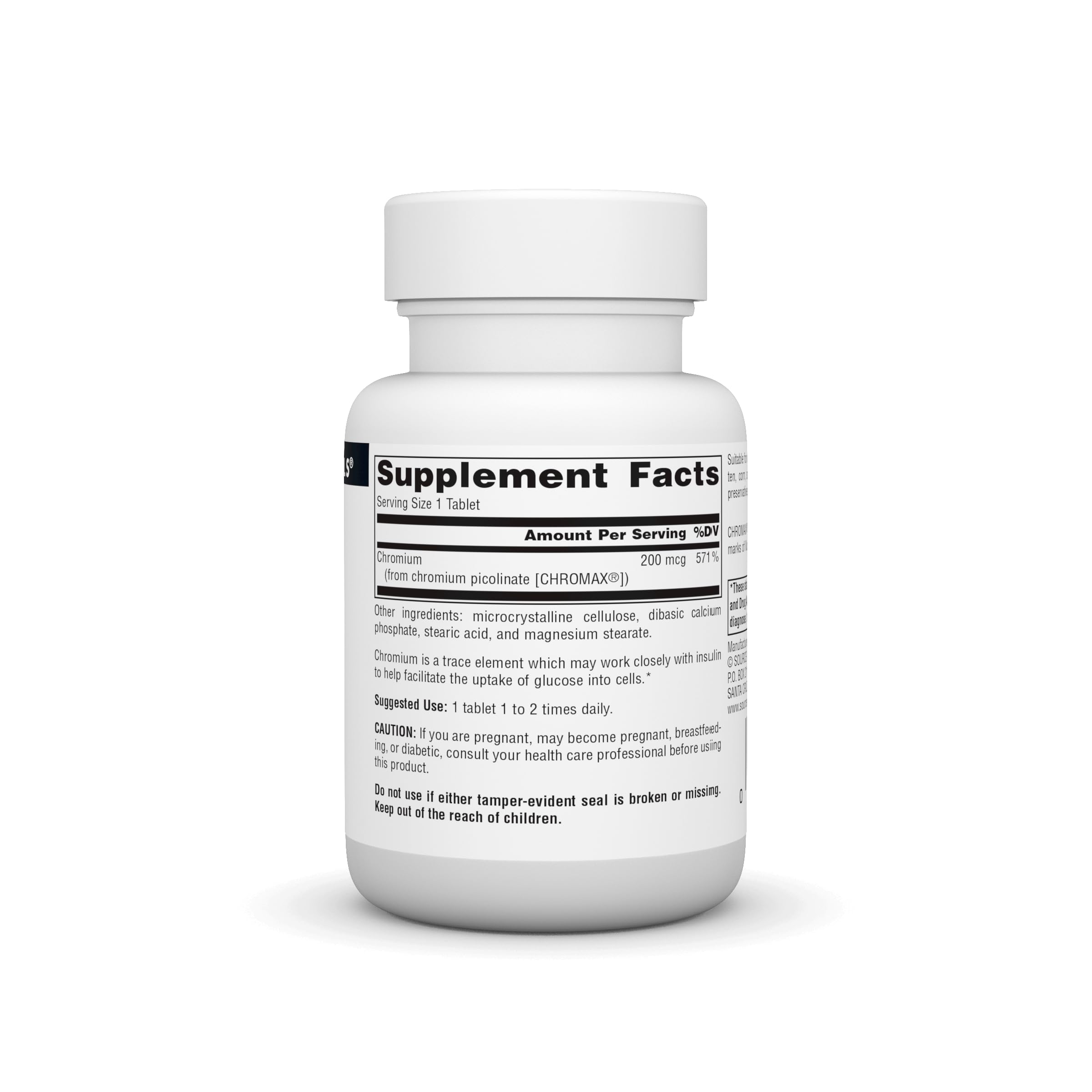 Chromax II chromium picolinate label