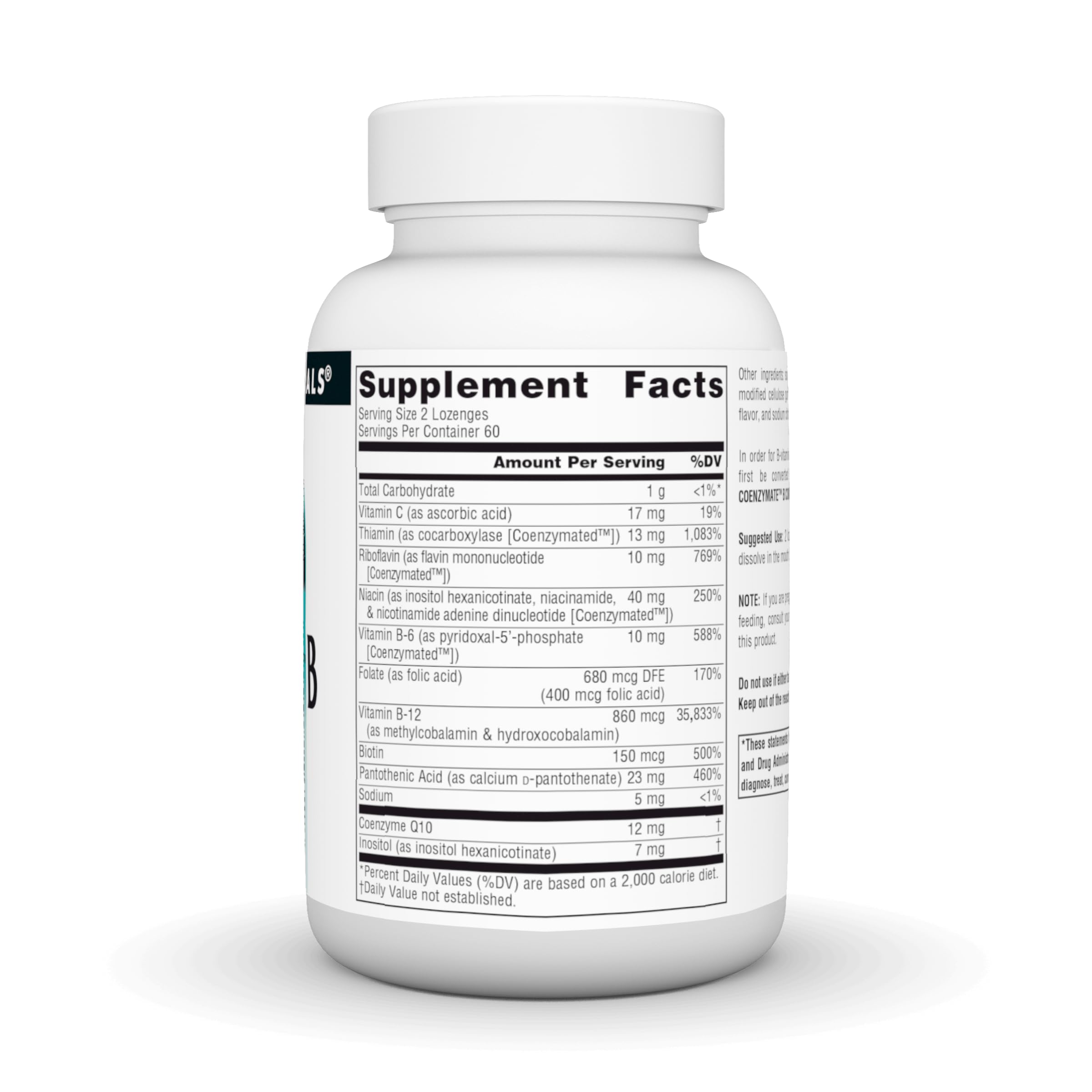 Orange melt-in-mouth B Complex lozenges dissolving under tongue