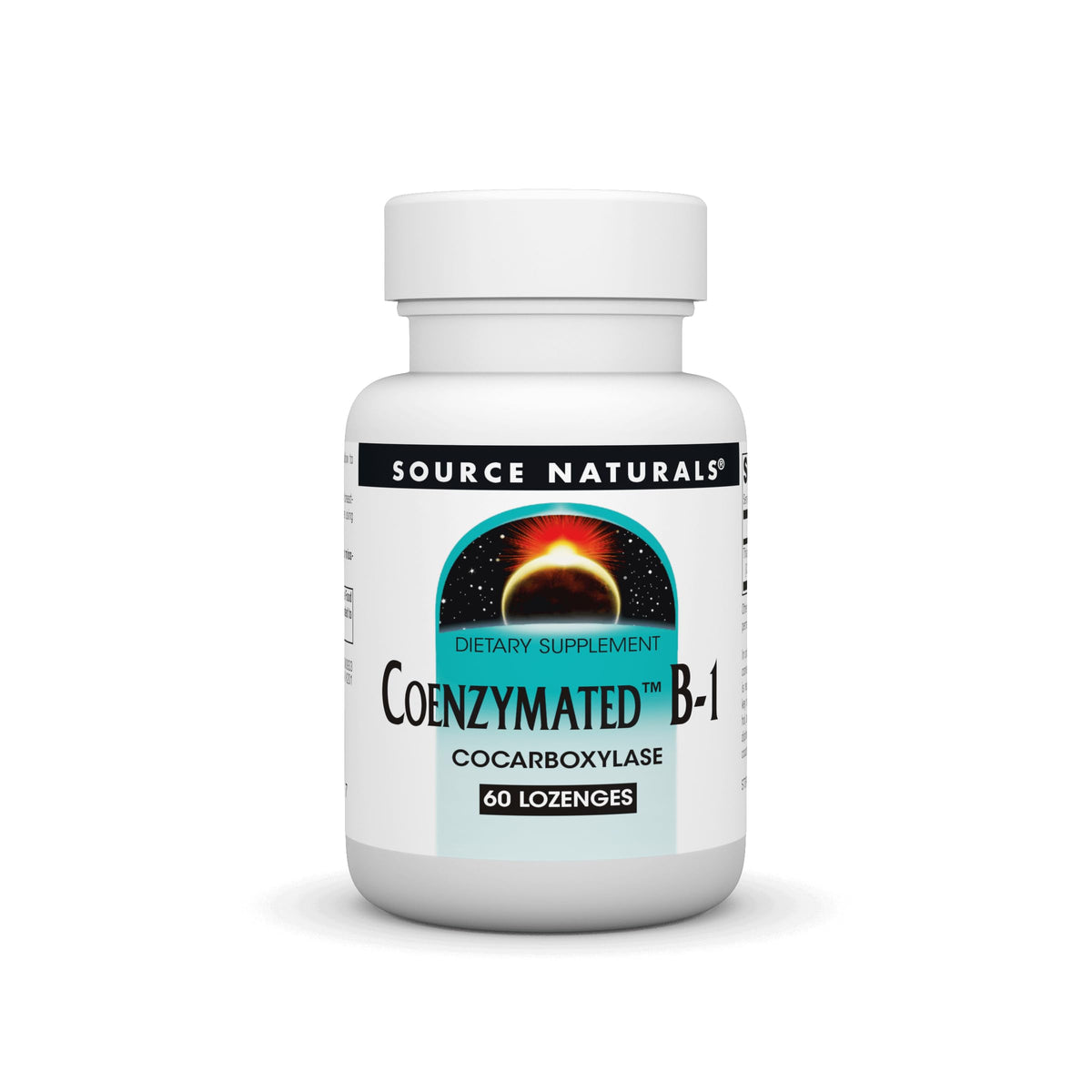 Front view of Source Naturals Coenzymated B-1 25mg lozenges