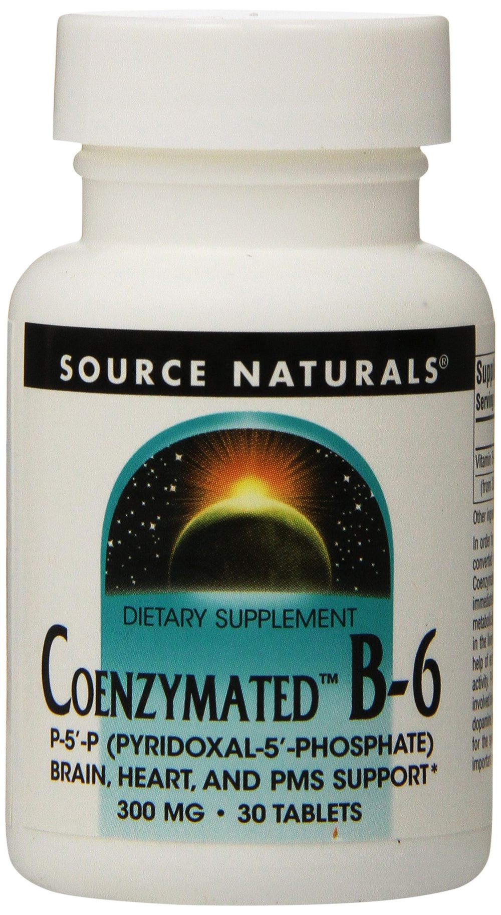 Nutrition facts for Source Naturals Coenzymated B-6 333 mg