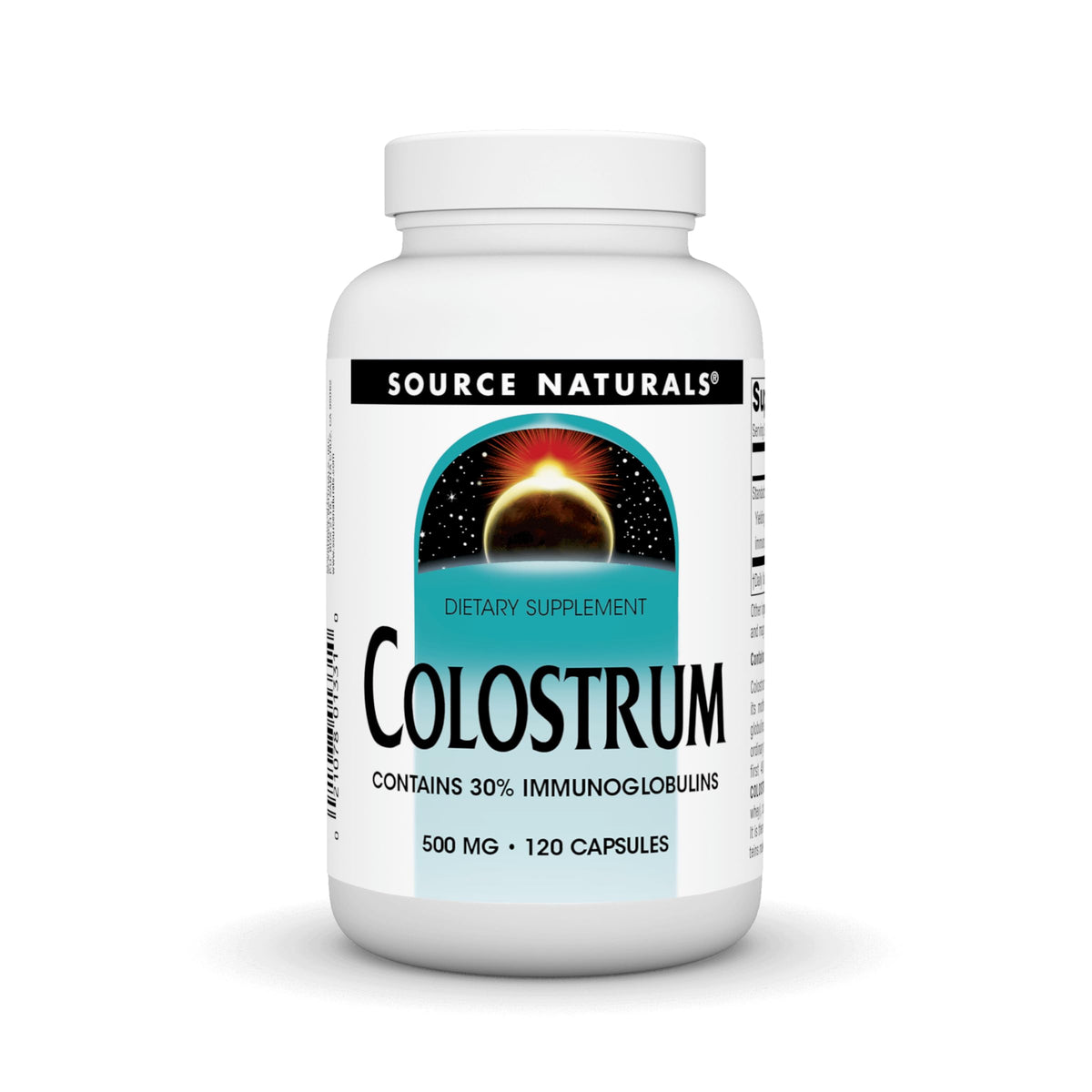 Source Naturals Colostrum bottle, 120 capsules