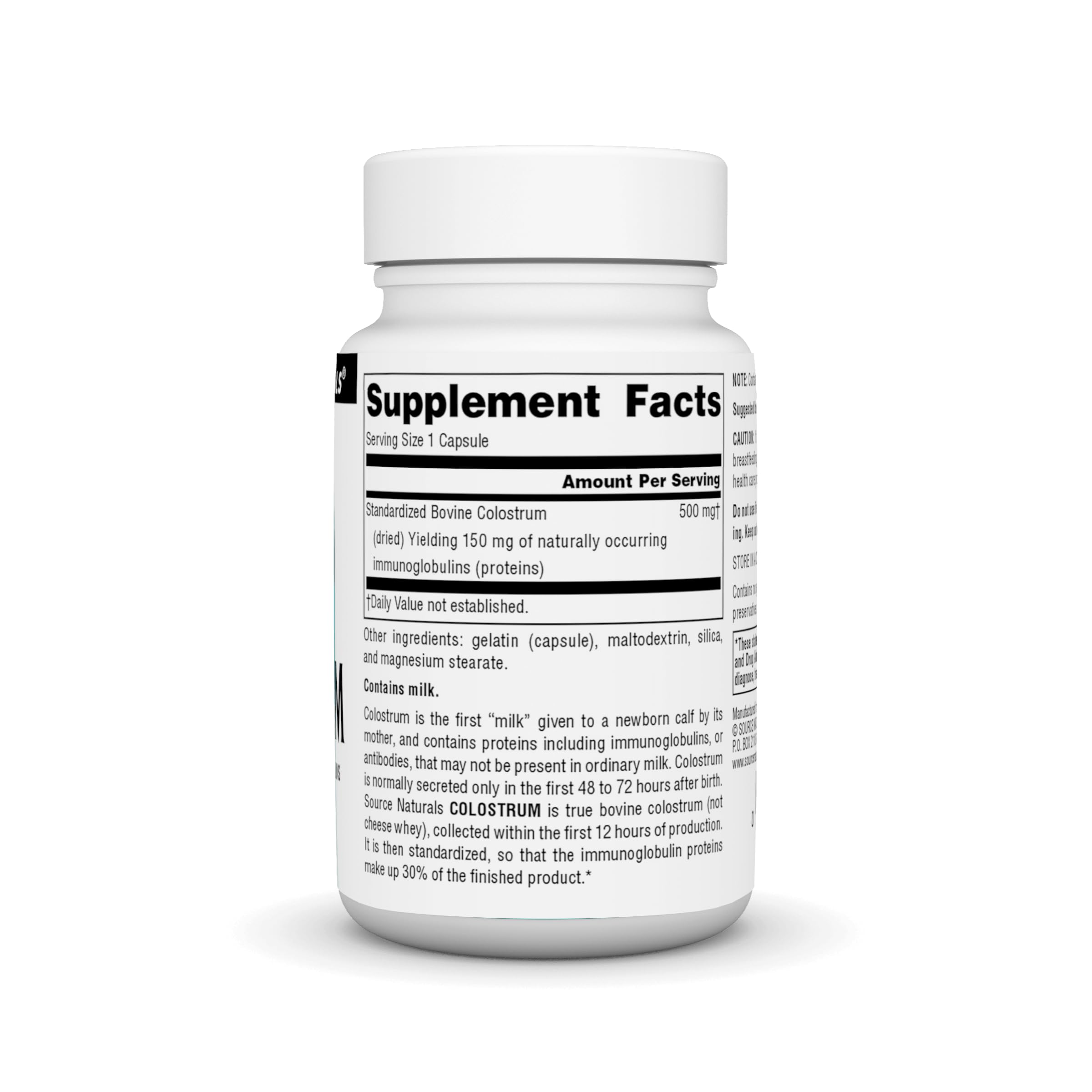 Close-up of 30% immunoglobulins text on the product label