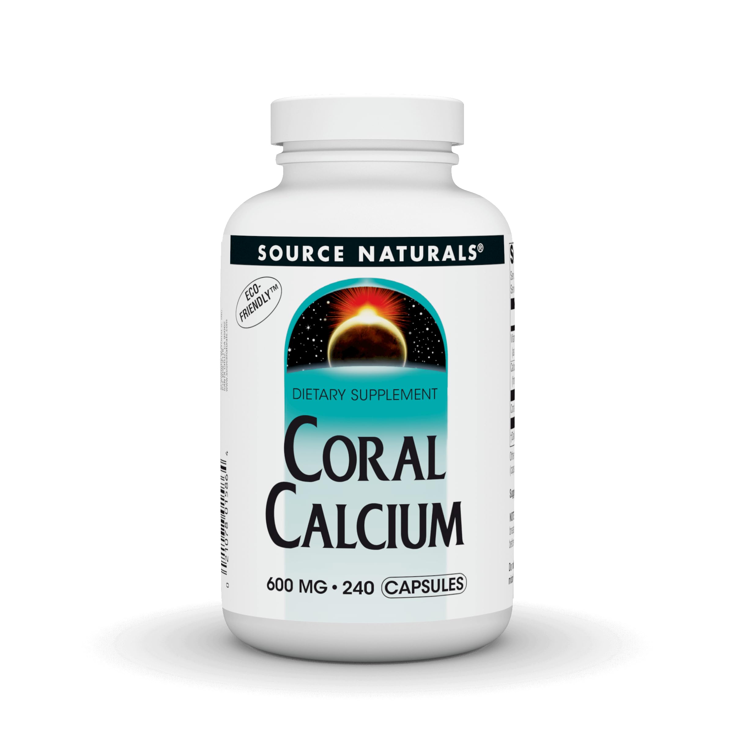 Source Naturals Coral Calcium bottle front view showing calcium support for bones