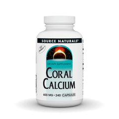Source Naturals Coral Calcium bottle front view showing calcium support for bones