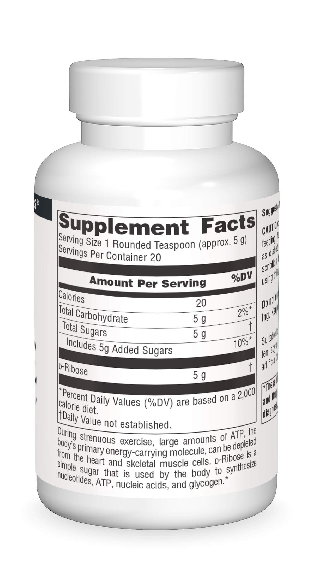 Serving scoop of D-Ribose powder with measurement