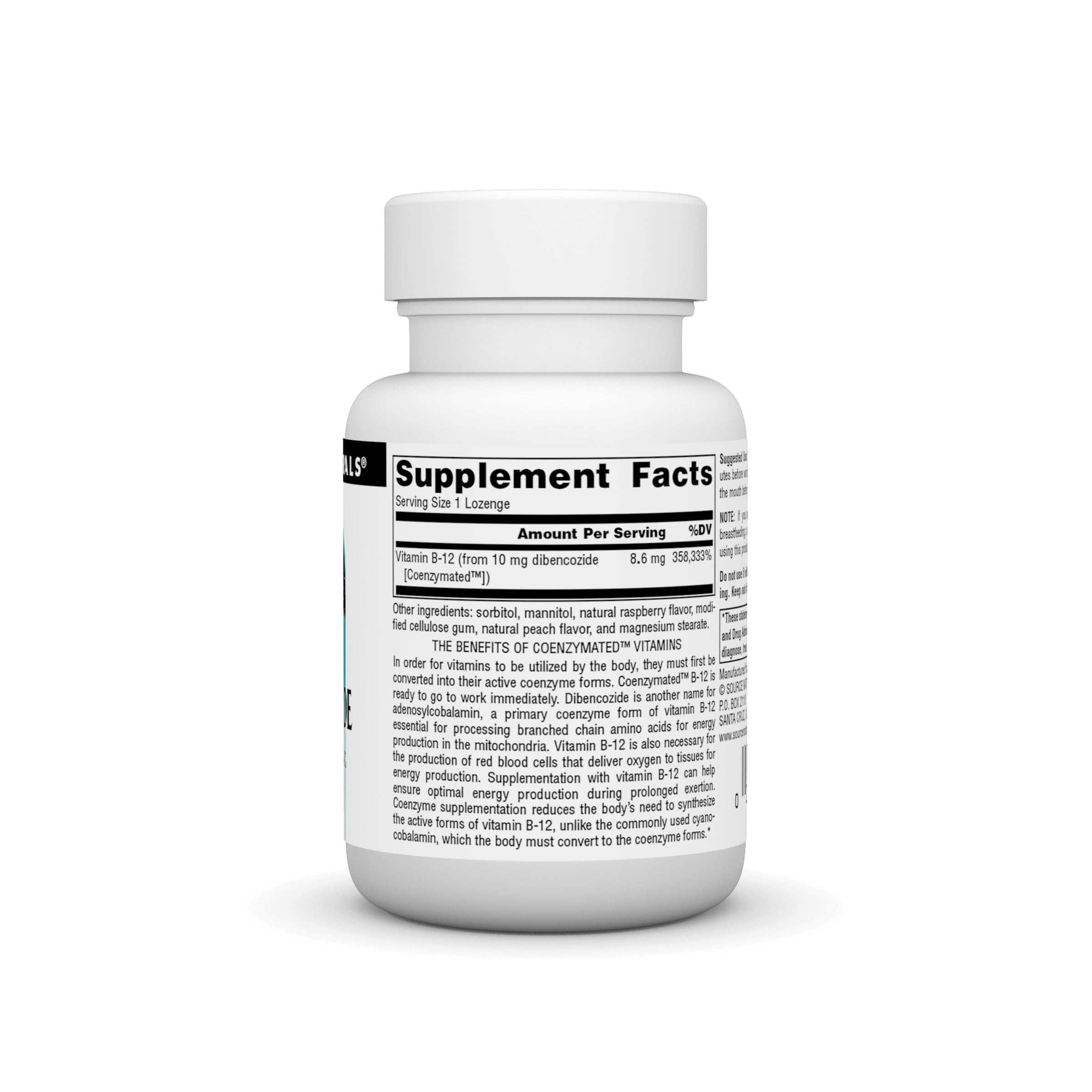 Dissolving adenosylcobalamin lozenge demonstrating quick-dissolve