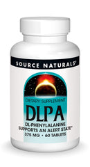Source Naturals DLPA 375 mg DL-Phenylalanine tablets front label