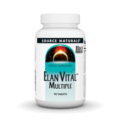 Bottle of Source Naturals Elan Vital Multiple with 90 tablets