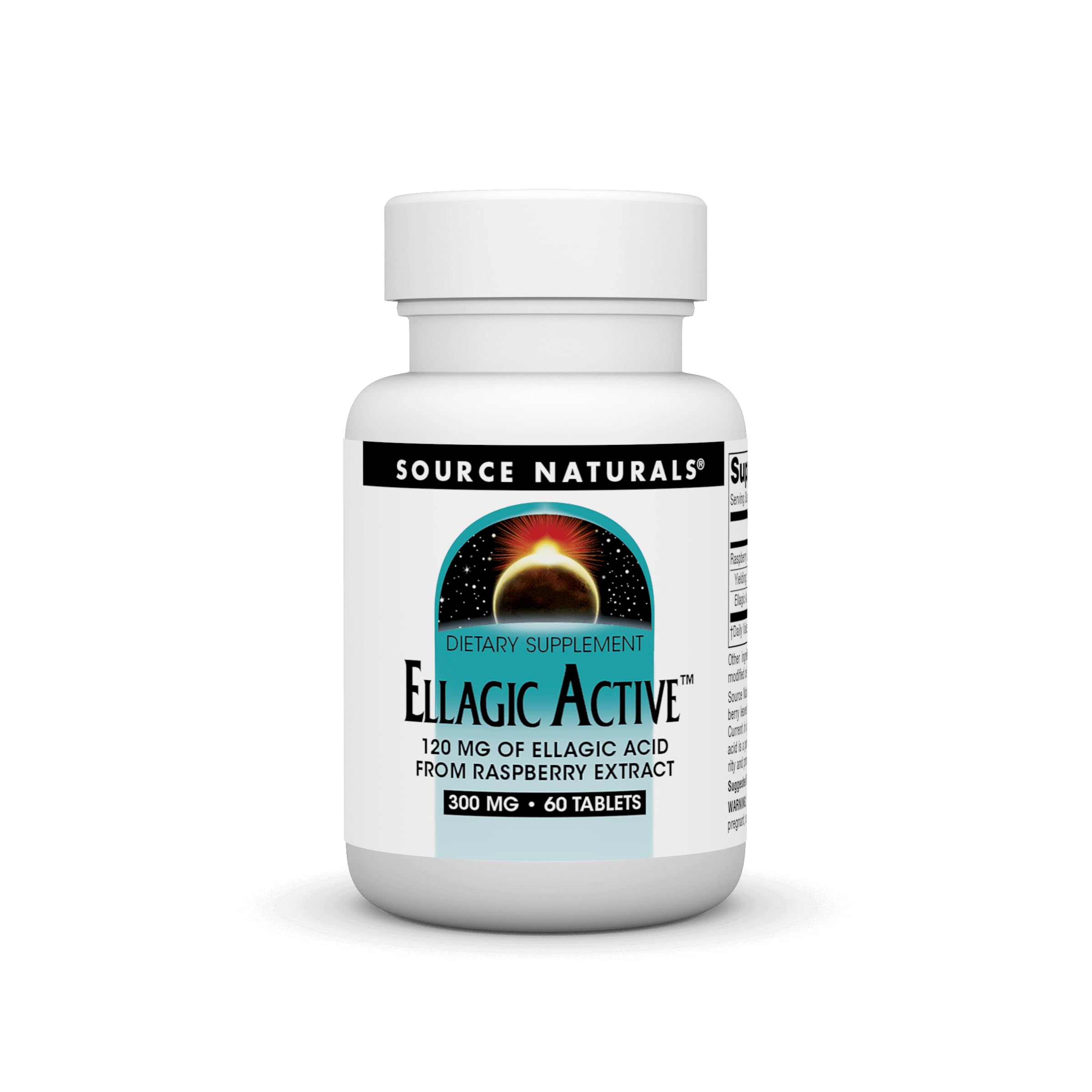 Bottle of Source Naturals Ellagic Active 300mg, 60 tablets