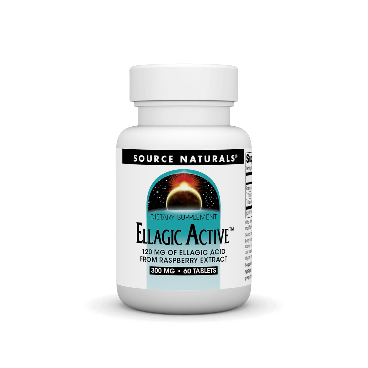 Bottle of Source Naturals Ellagic Active 300mg, 60 tablets