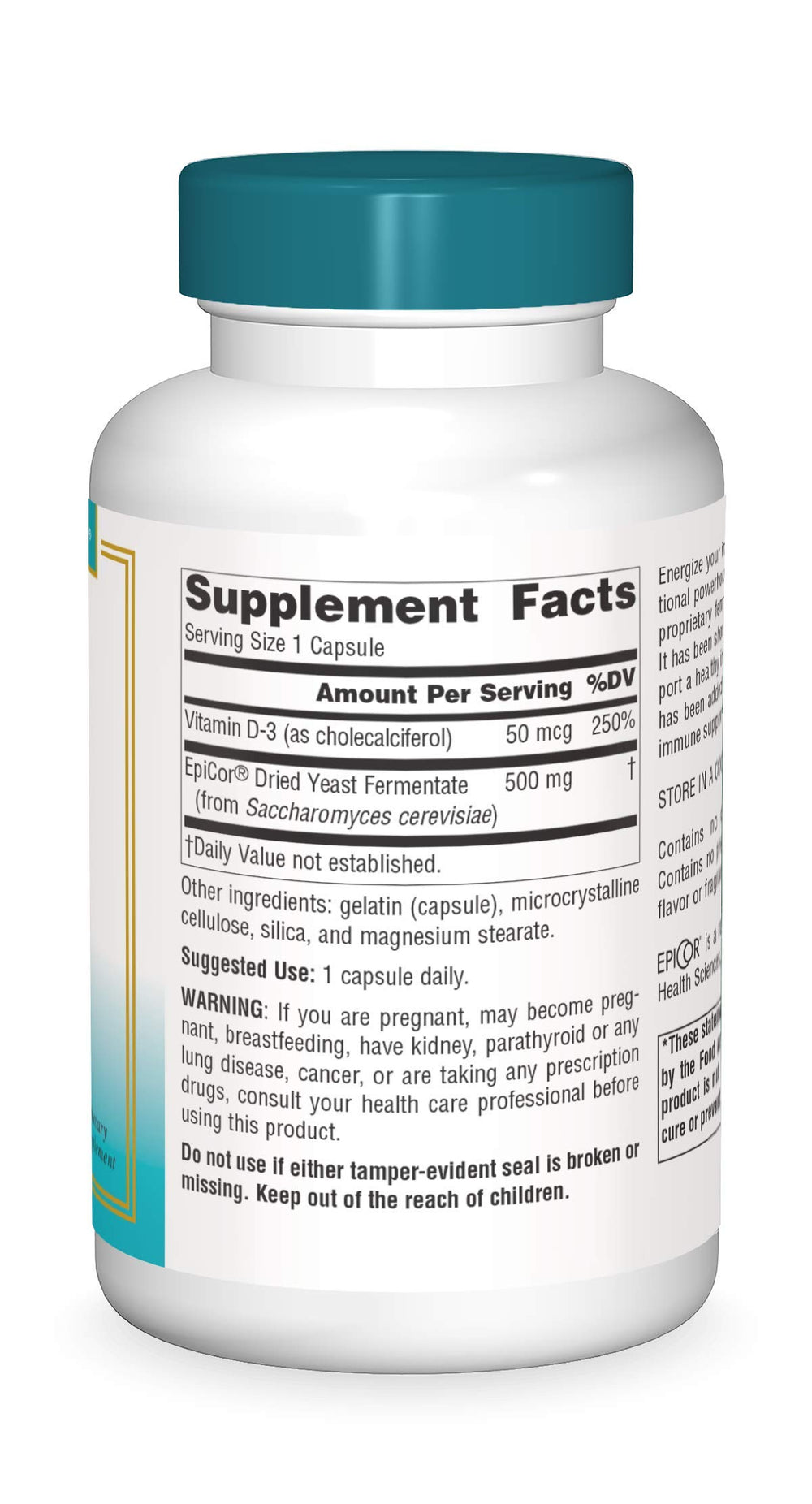 Graphic depicting immune support activation with EpiCor and Vitamin D-3