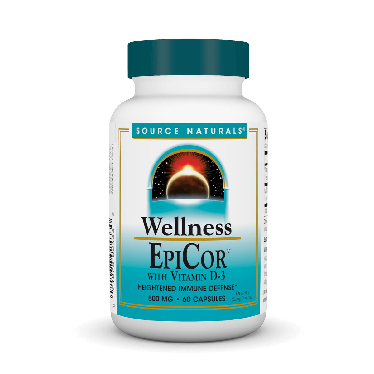 Source Naturals EpiCor with Vitamin D-3 60 capsules bottle