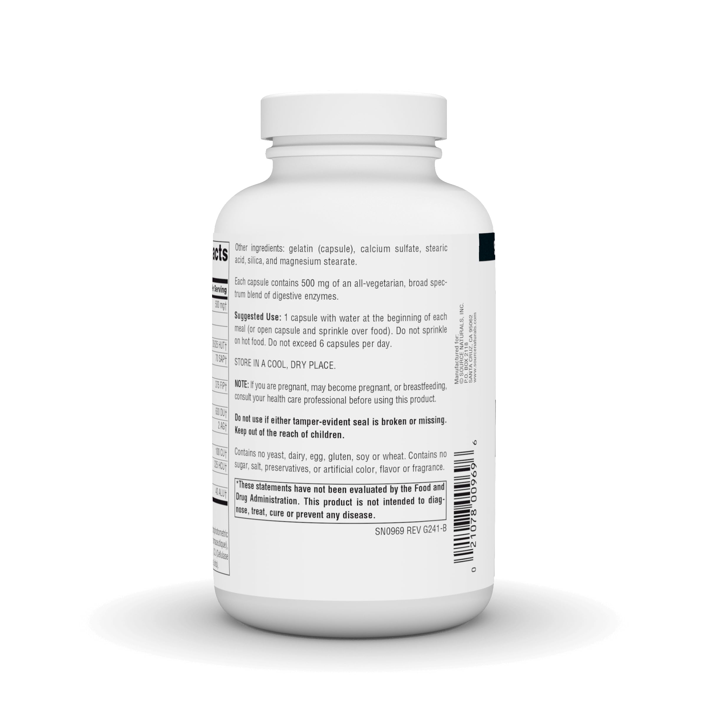 Allergen-free claim on packaging (no yeast, dairy, egg, gluten, soy or wheat)