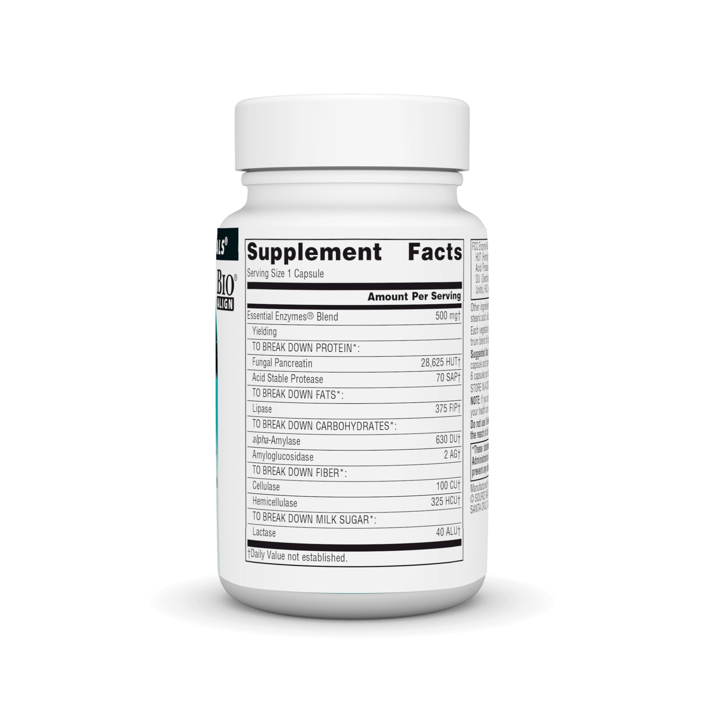 Digestive enzyme supplement packaging shown for digestion support