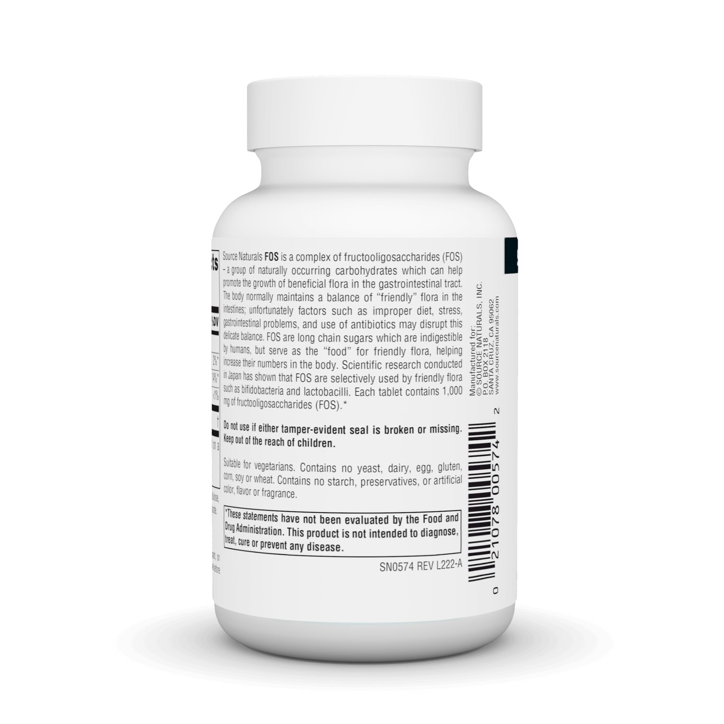 Fructooligosaccharides tablets close-up