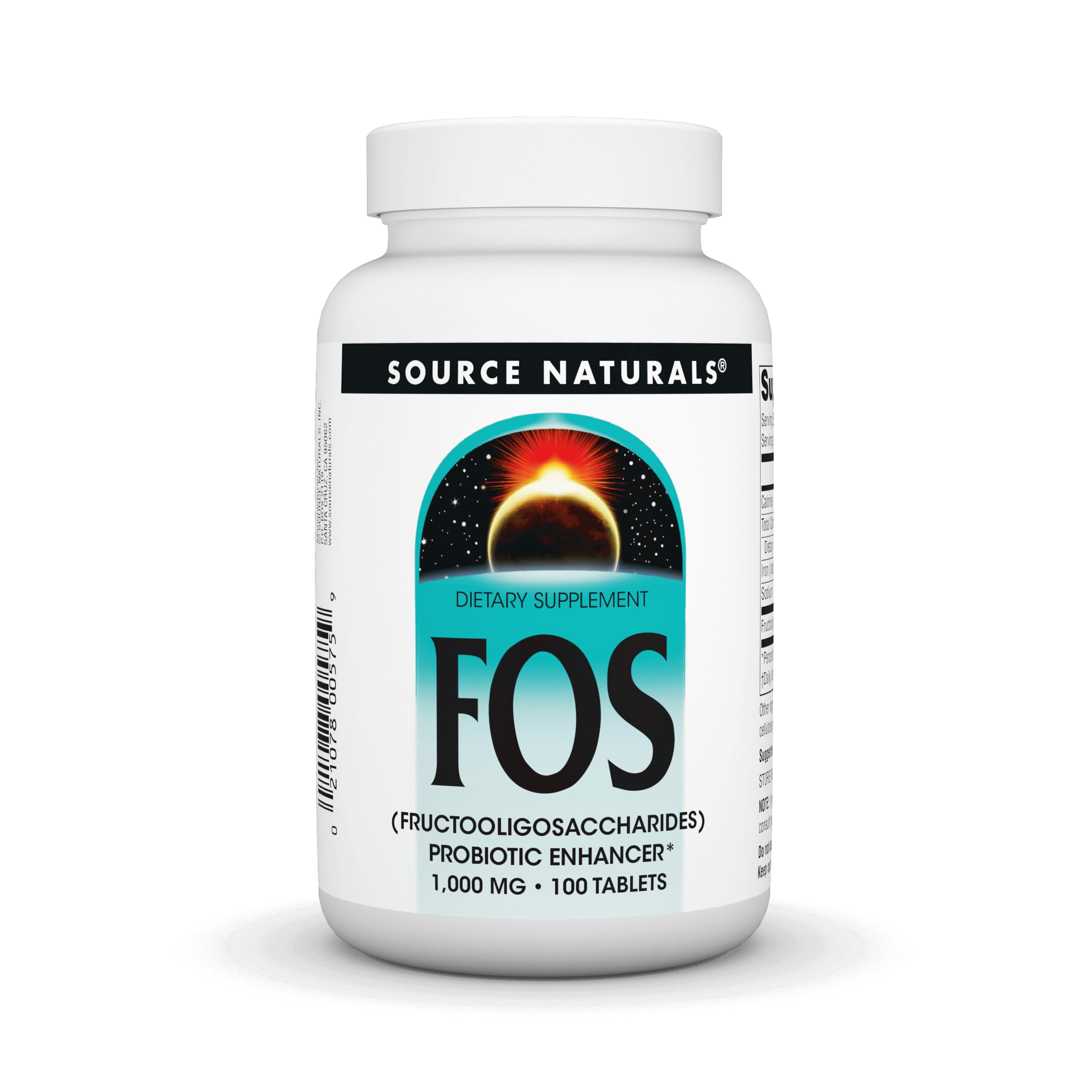 Source Naturals FOS 1000 mg bottle with label