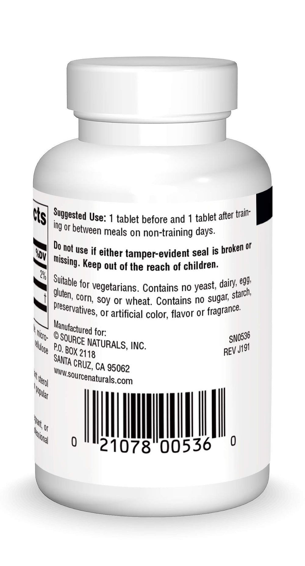 Source Naturals Gamma Oryzanol bottle and label