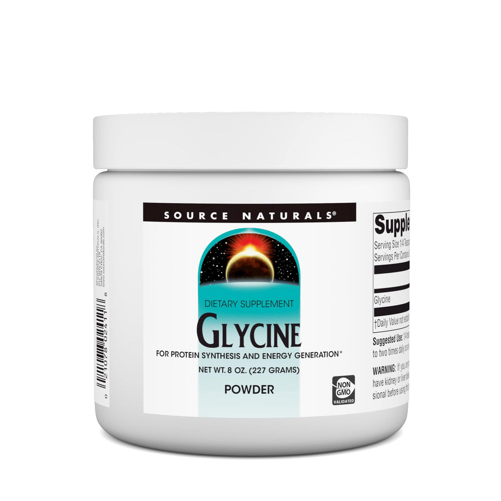 Source Naturals Glycine Powder 8 oz front view