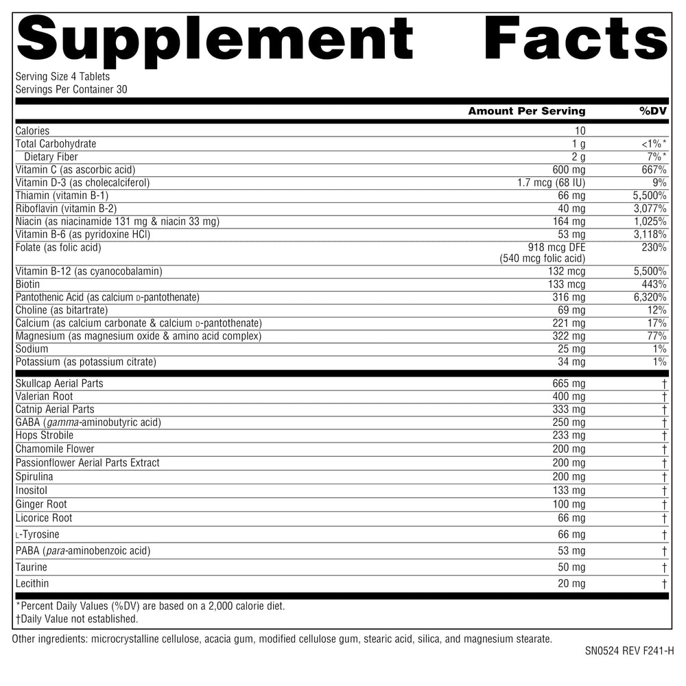 Dosage directions for Hi-Stress B&C with Herbs