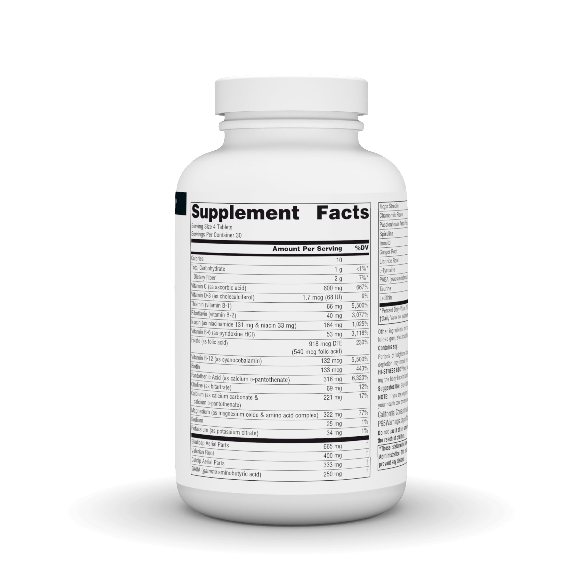 Hi-Stress B&C with Herbs product label