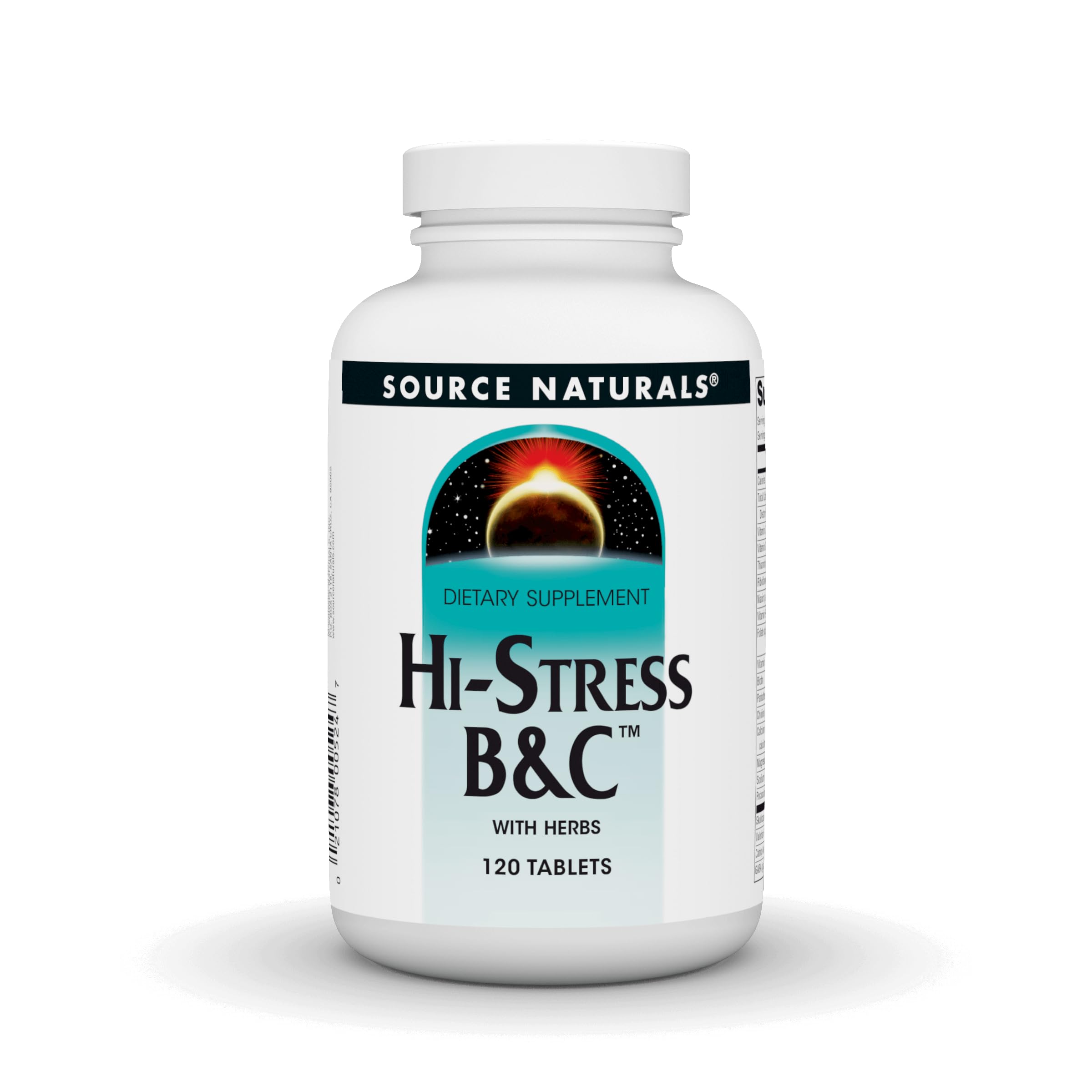 Packaging for Source Naturals Hi-Stress B&C with Herbs 120 tablets