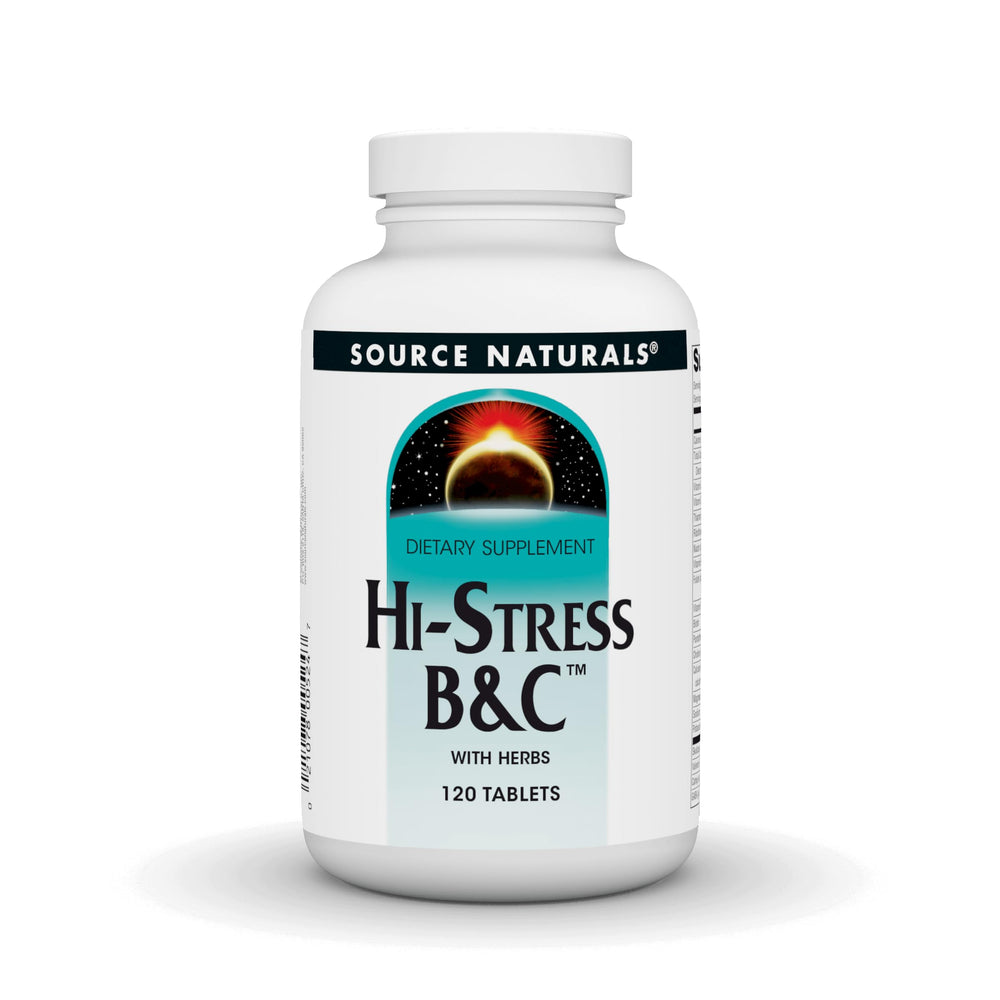 Packaging for Source Naturals Hi-Stress B&C with Herbs 120 tablets