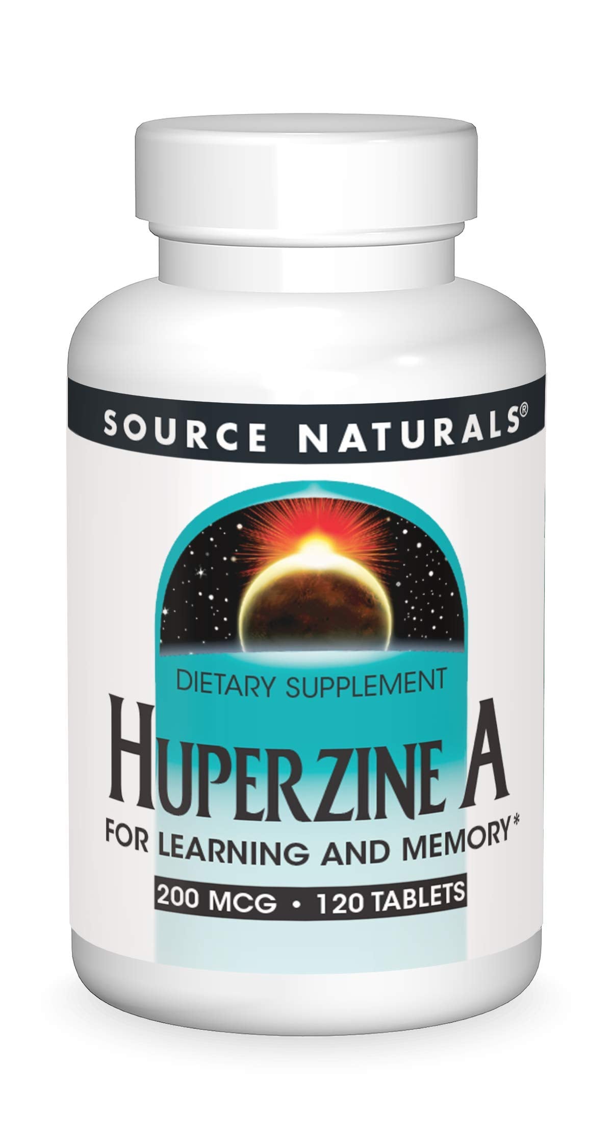 Source Naturals Huperzine A bottle with tablets for daily memory support