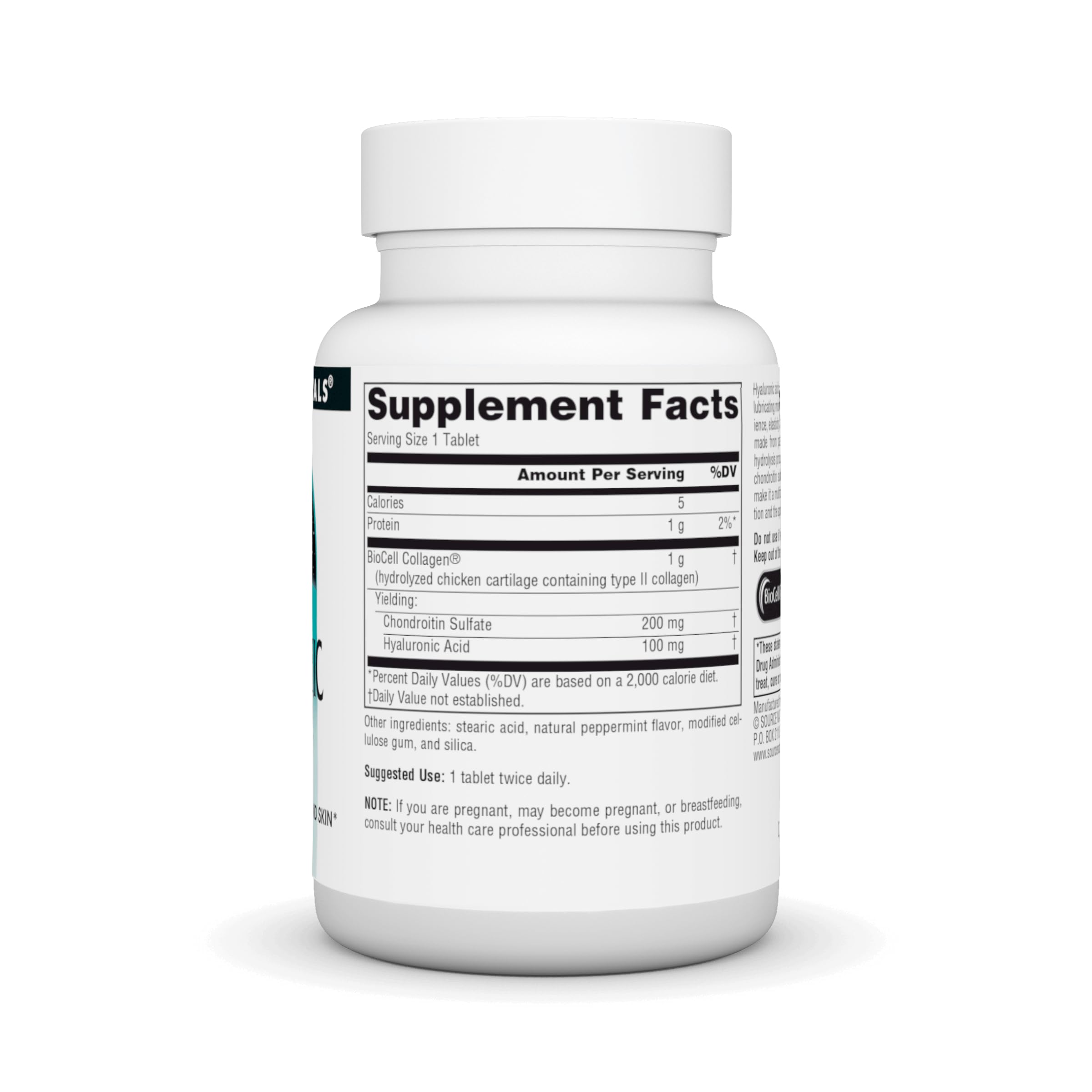 Close-up of Hyaluronic Acid bottle label