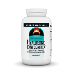Bottle front view of Source Naturals Hyaluronic Joint Complex with Glucosamine, Chondroitin & MSM (240 tablets)