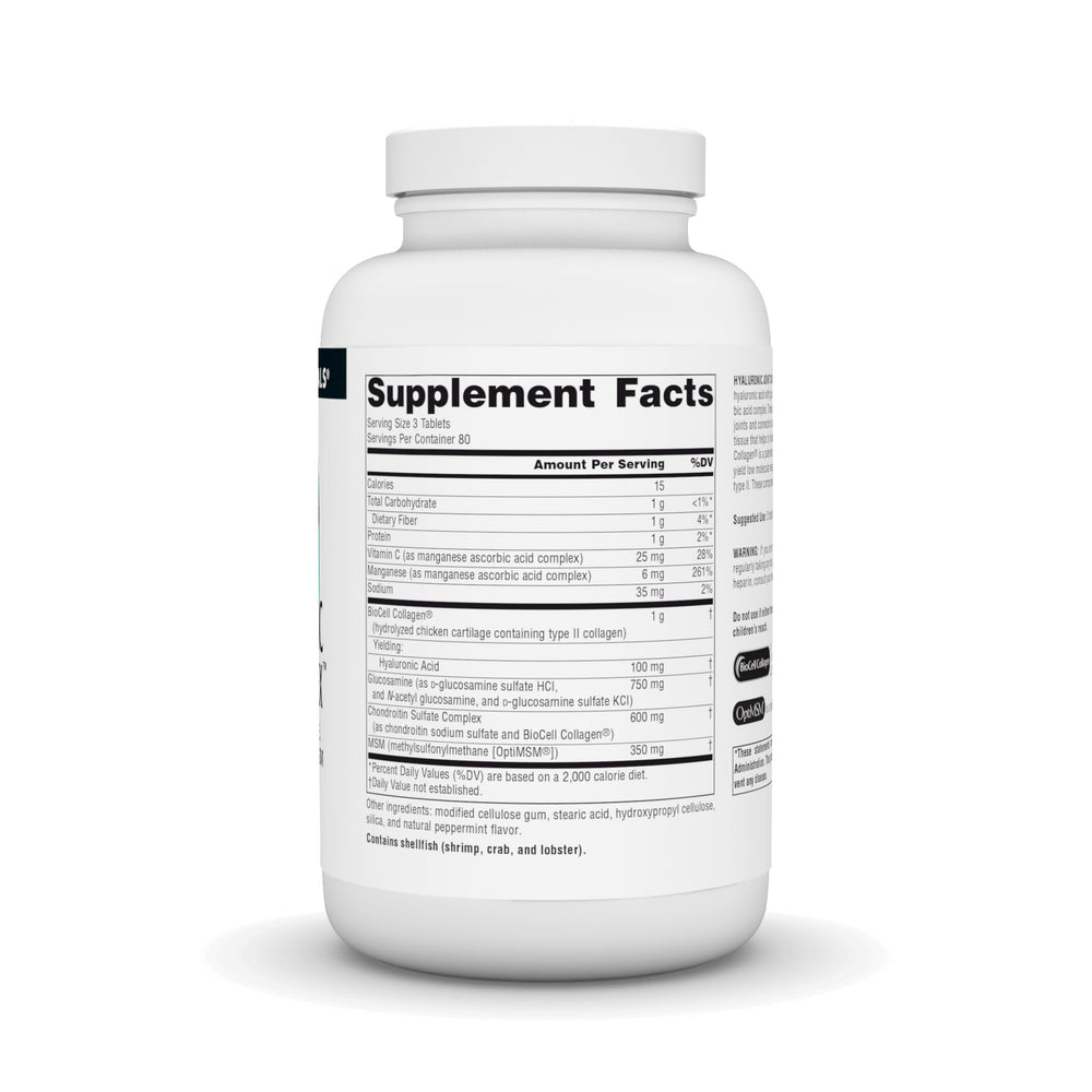 Supplement facts and ingredients for Hyaluronic Joint Complex