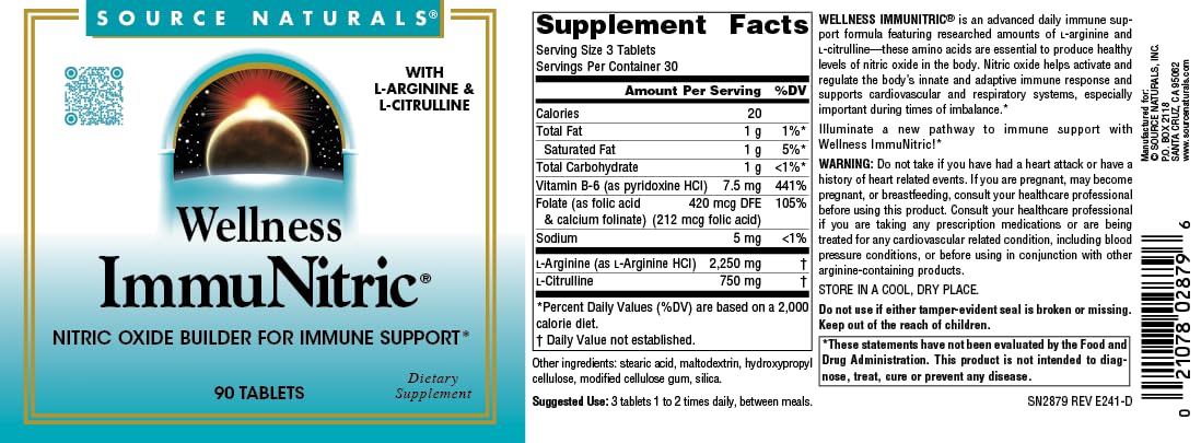 Source Naturals Immunitric bottle close-up with label and supplement details