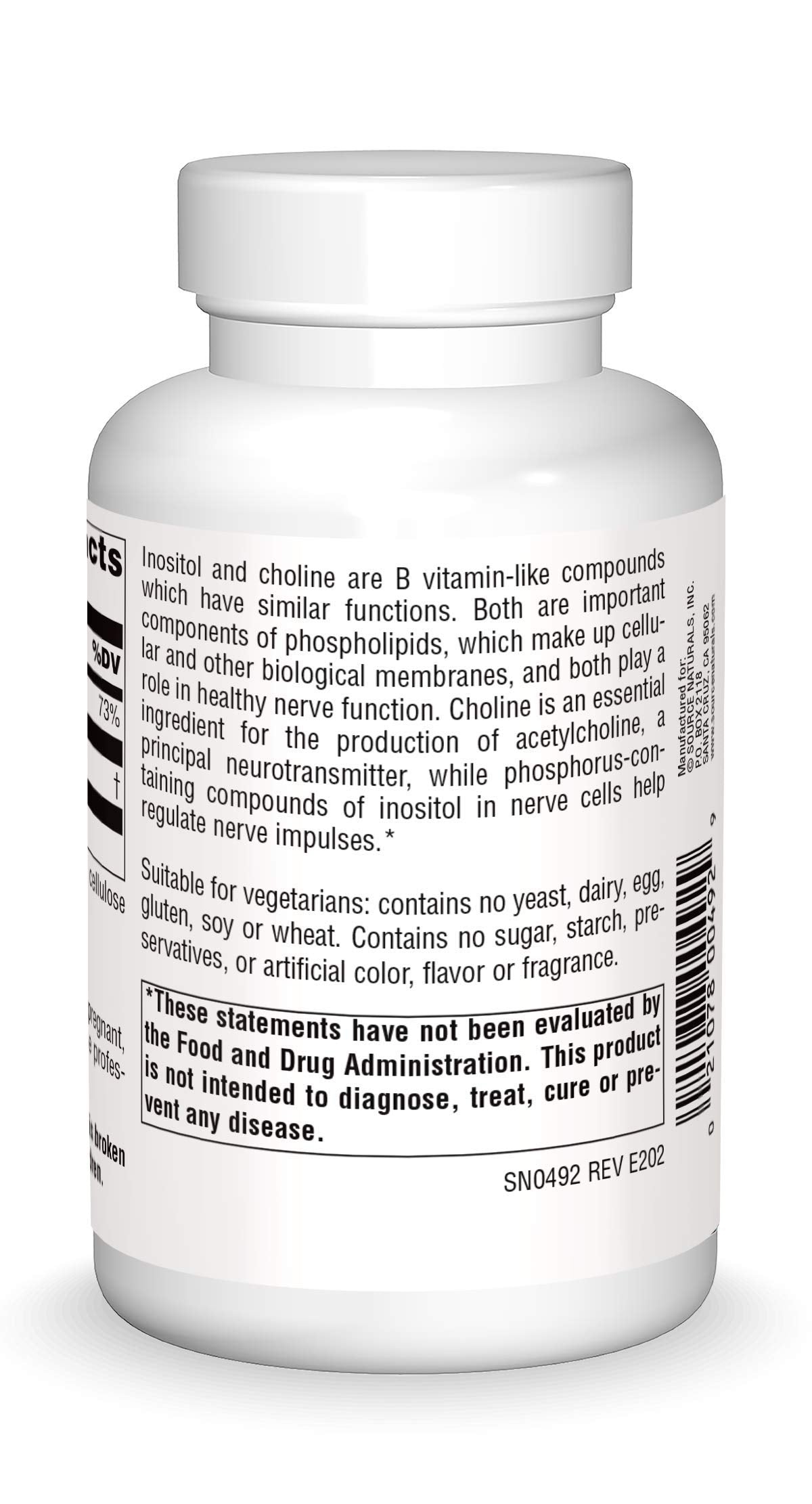 Back view showing supplement facts and ingredients