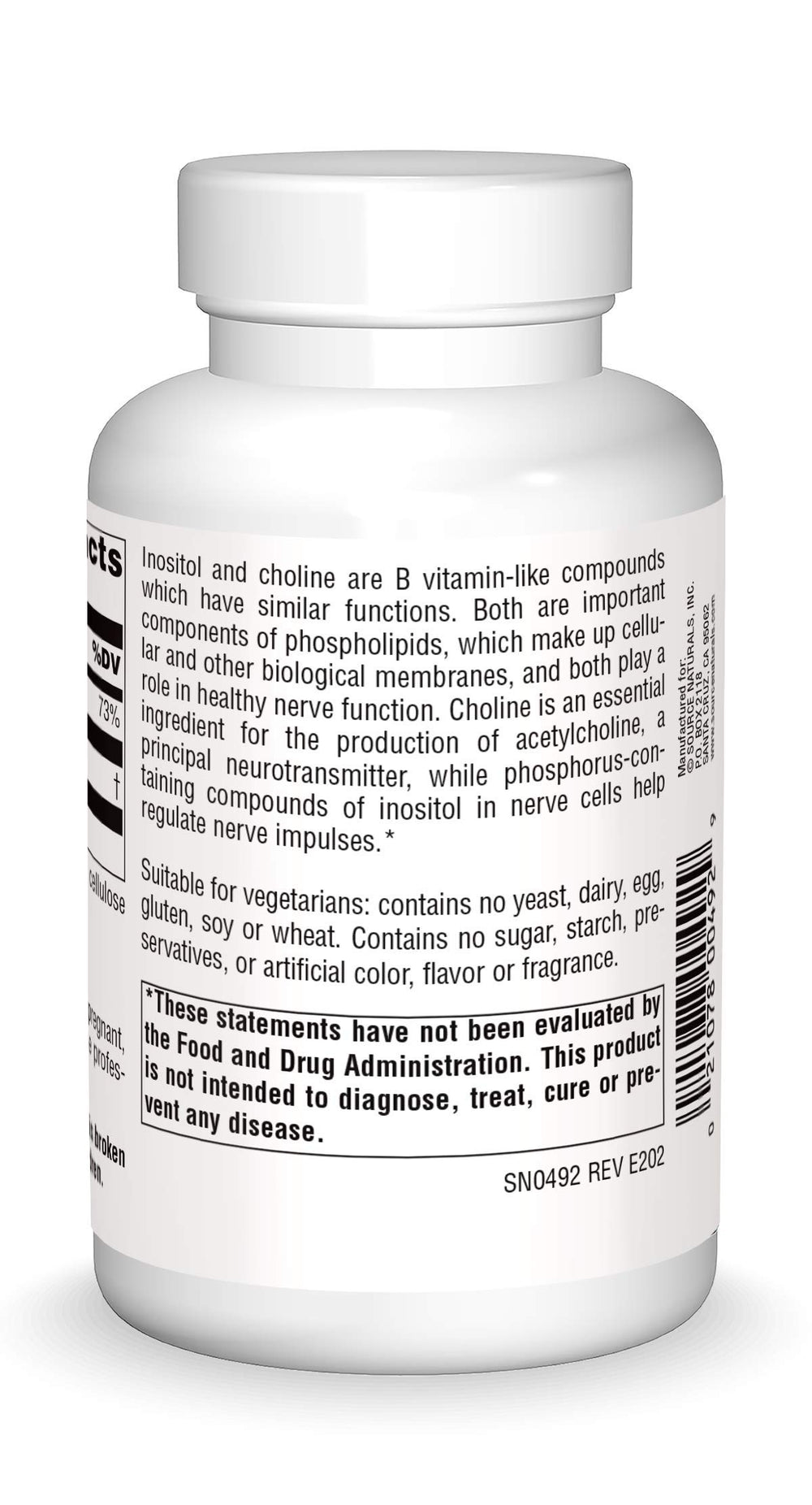 Back view showing supplement facts and ingredients