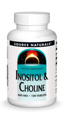 Front view of Source Naturals Inositol & Choline 800 mg bottle