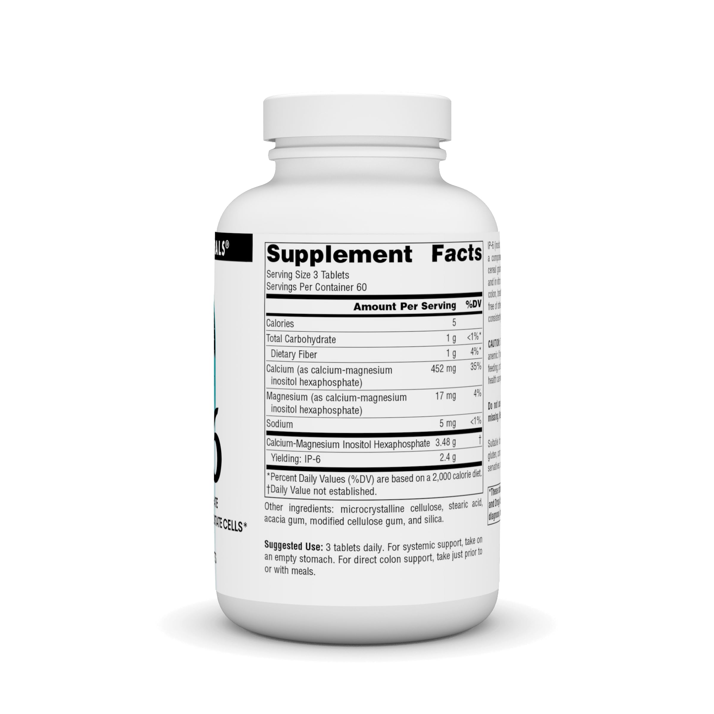 Close-up of IP-6 tablets showing 2400 mg per 3 tablets