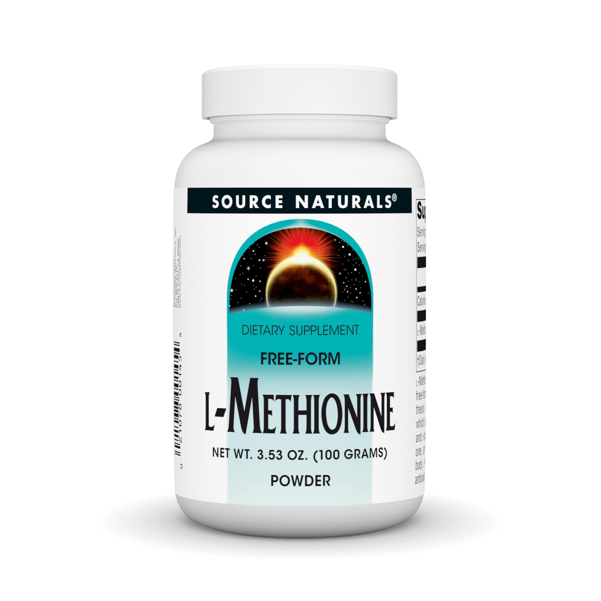 Source Naturals L-Methionine Free-Form Powder bottle – 100 g