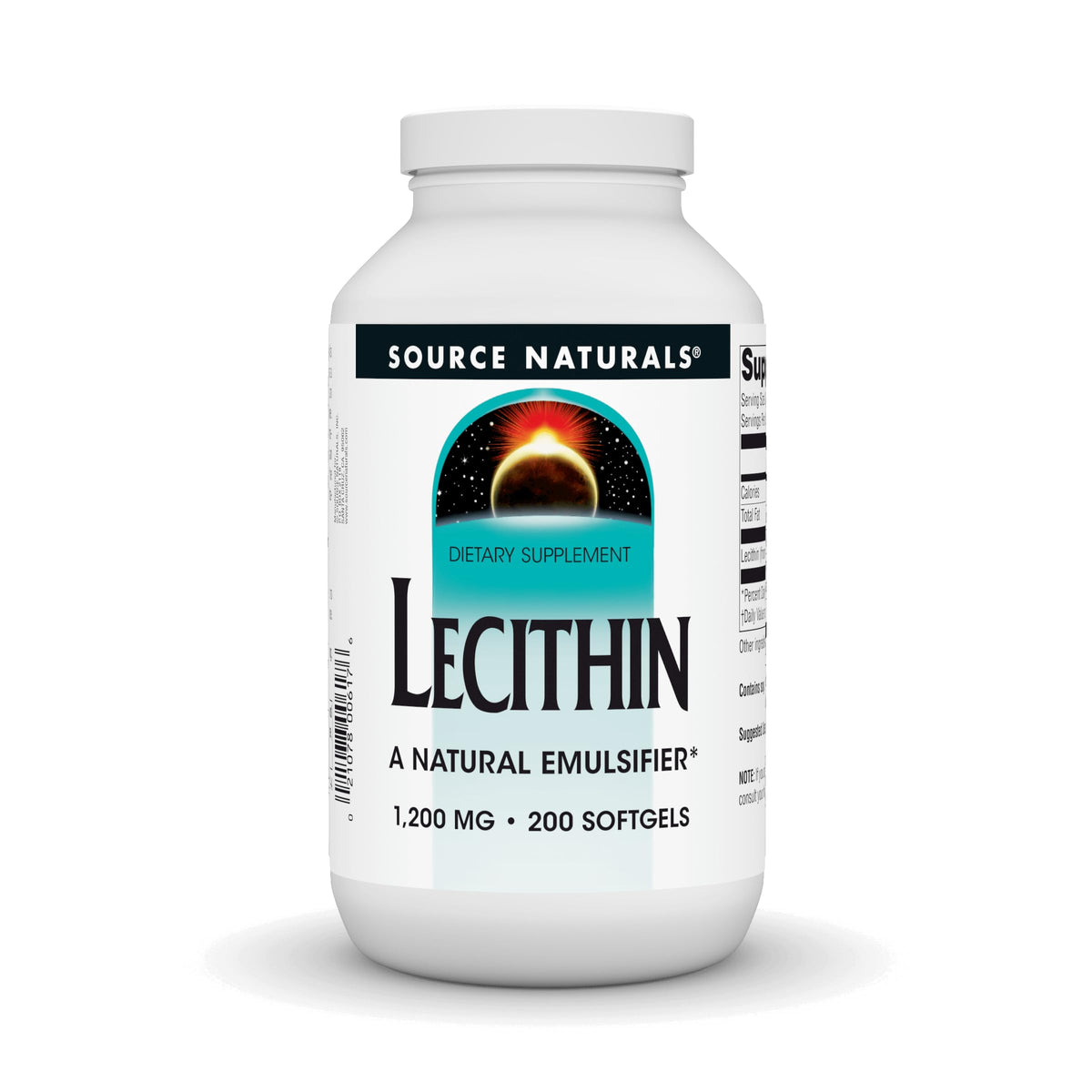 Front view of Source Naturals Lecithin 1200 mg bottle