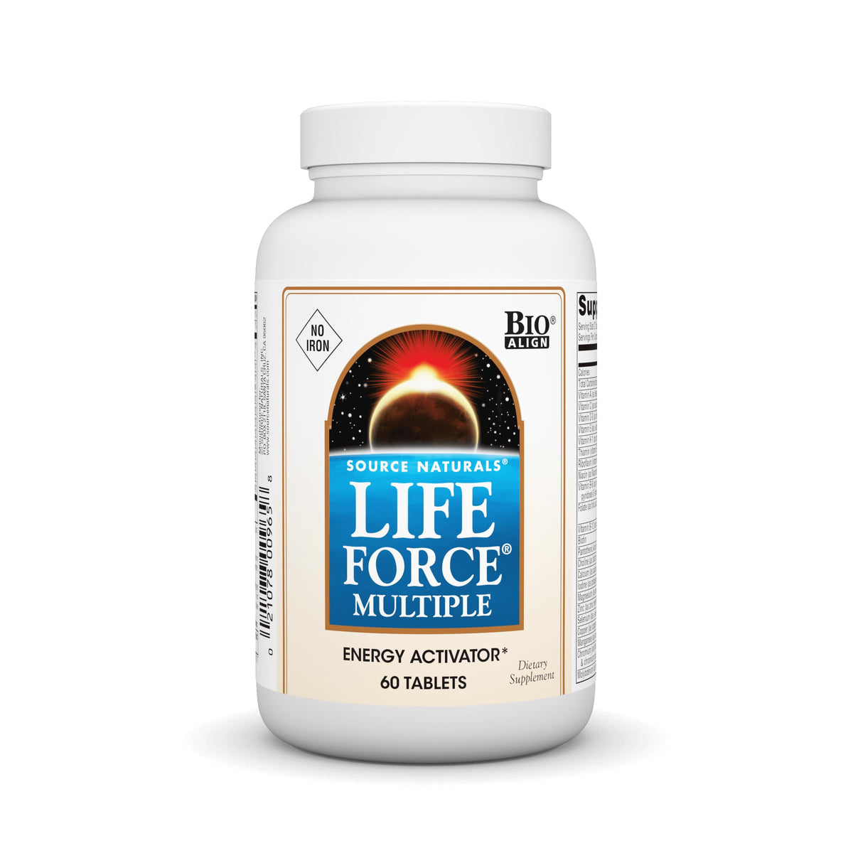 Bottle of Source Naturals Life Force Iron-Free Multivitamin with 60 tablets