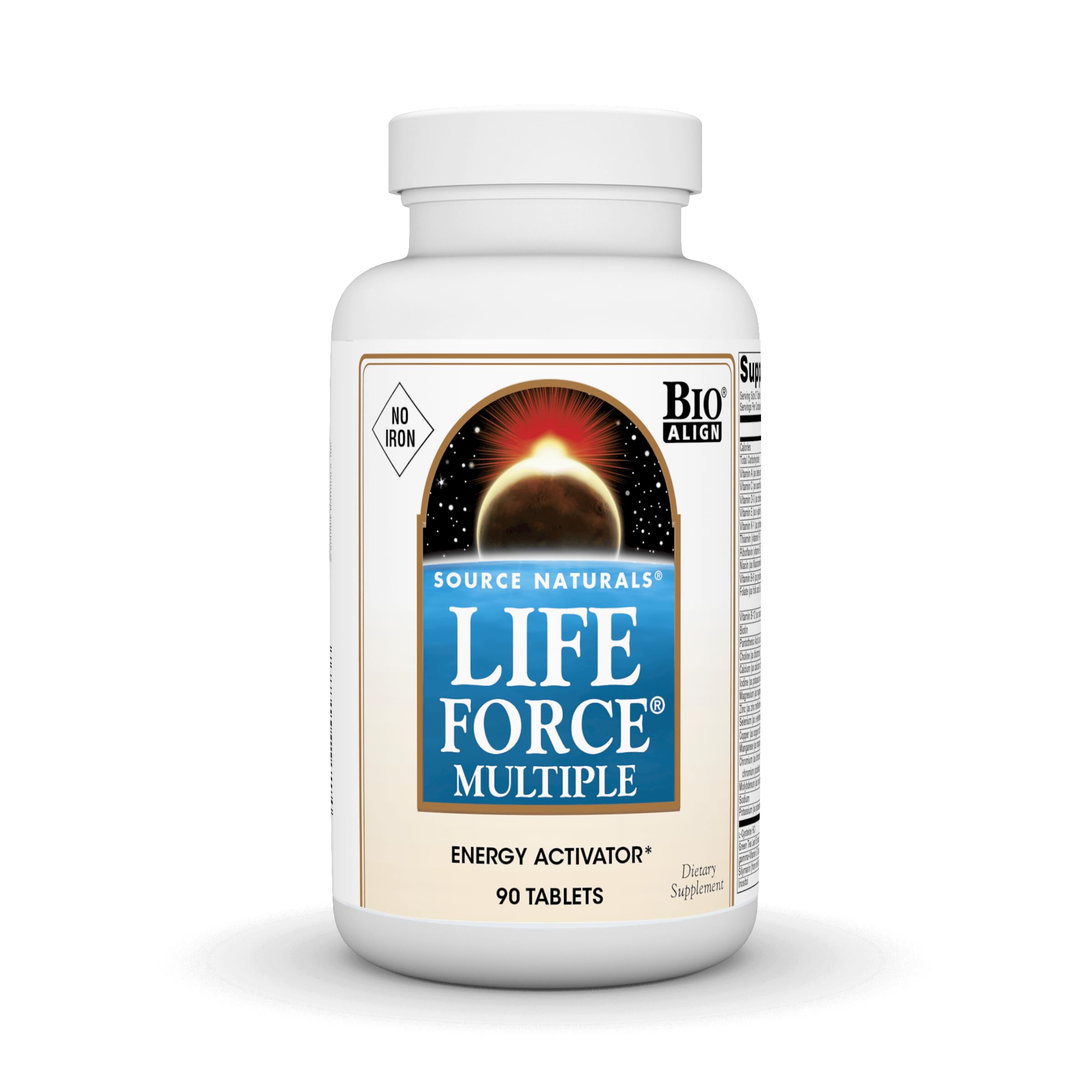 Source Naturals Life Force Multiple No Iron Energy Activator 90 Tablets bottle front