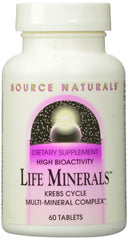Product package front: Source Naturals Life Minerals Krebs Cycle Multi-Mineral Complex, 60 Tablets