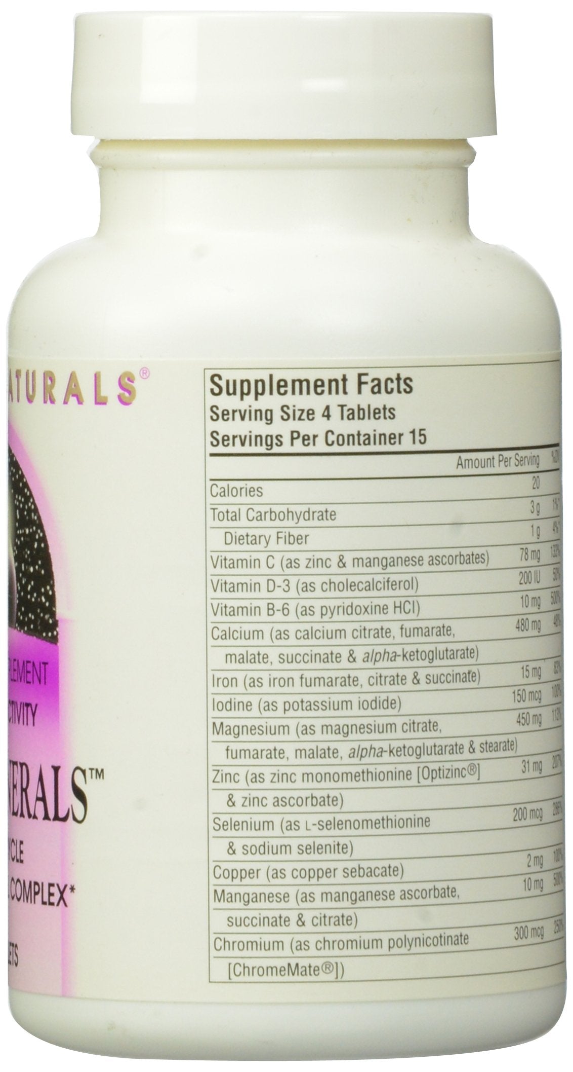 Bottle and label showing 60 tablets on white background