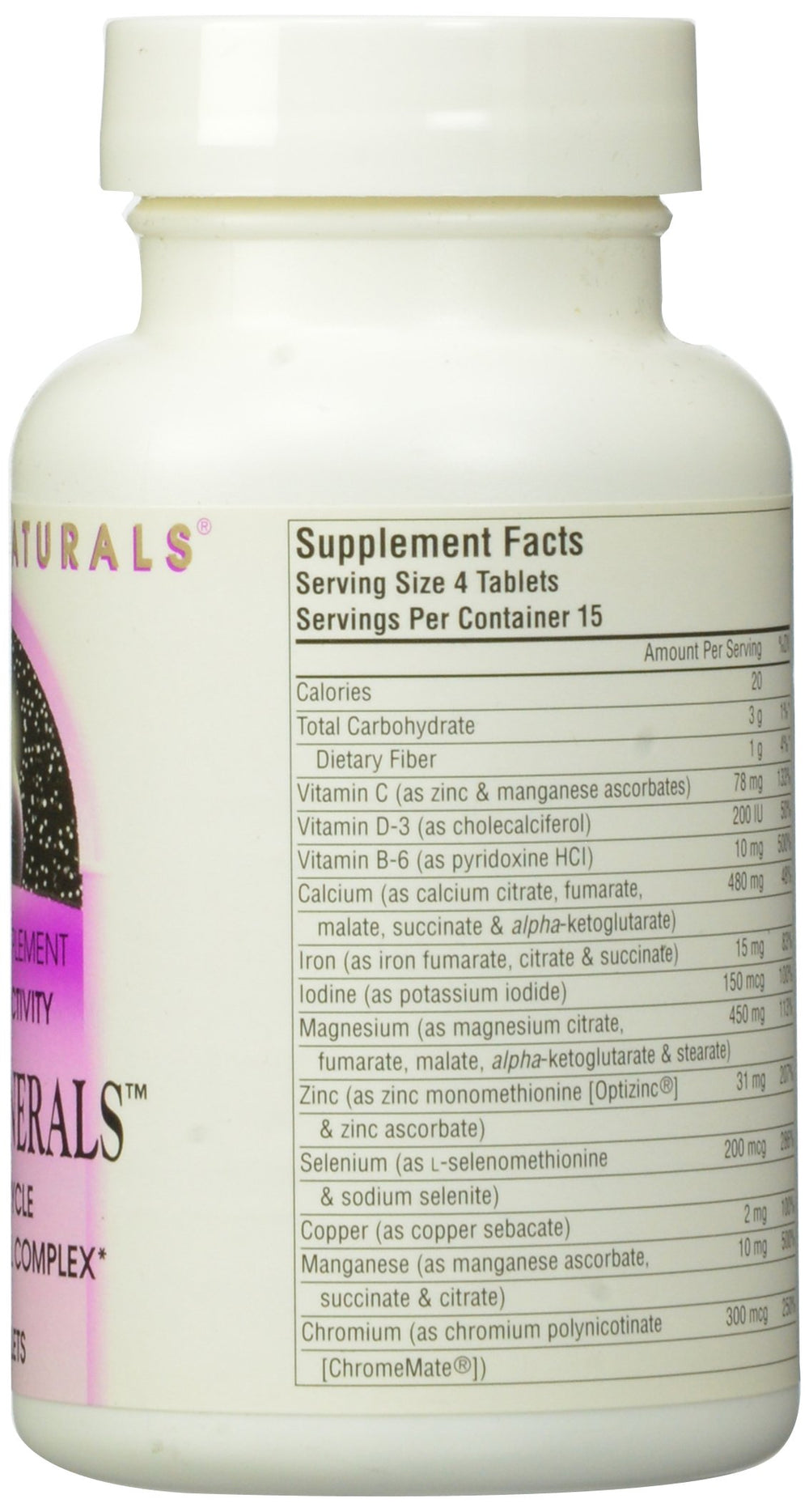 Bottle and label showing 60 tablets on white background