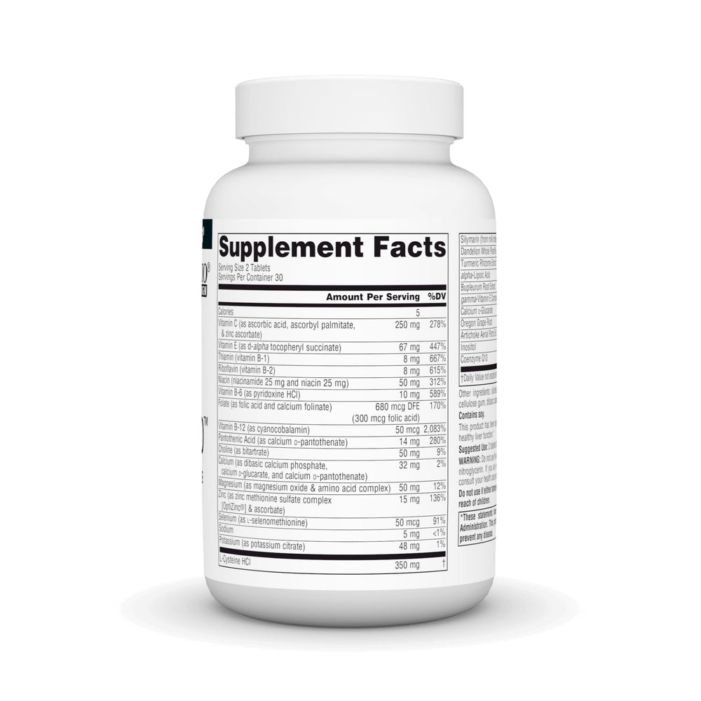 Close-up of Liver Guard label highlighting silymarin, CoQ10, and NAC