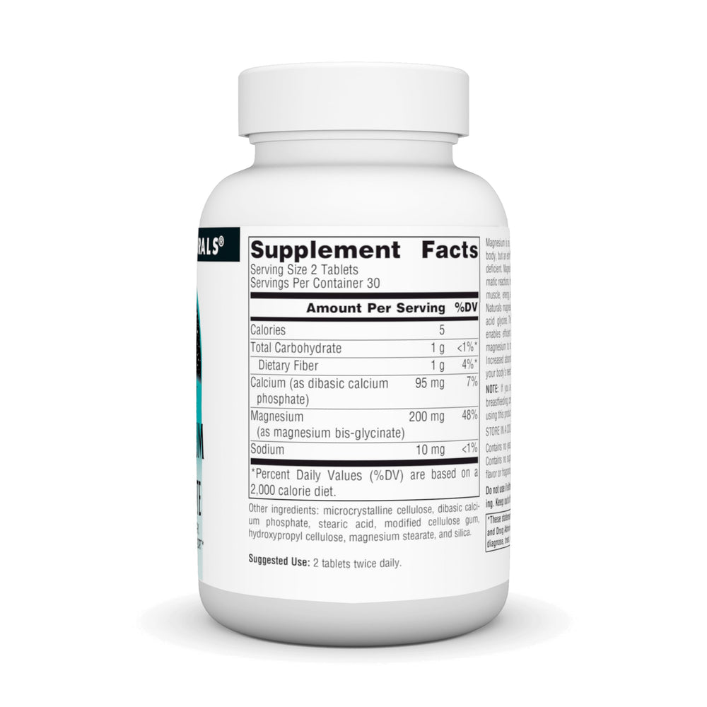 Close-up of magnesium glycinate bottle cap showing 60 tablets