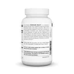 Supplement facts panel showing magnesium malate details