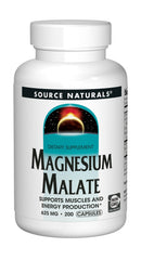 Source Naturals Magnesium Malate 625mg bottle with 200 capsules