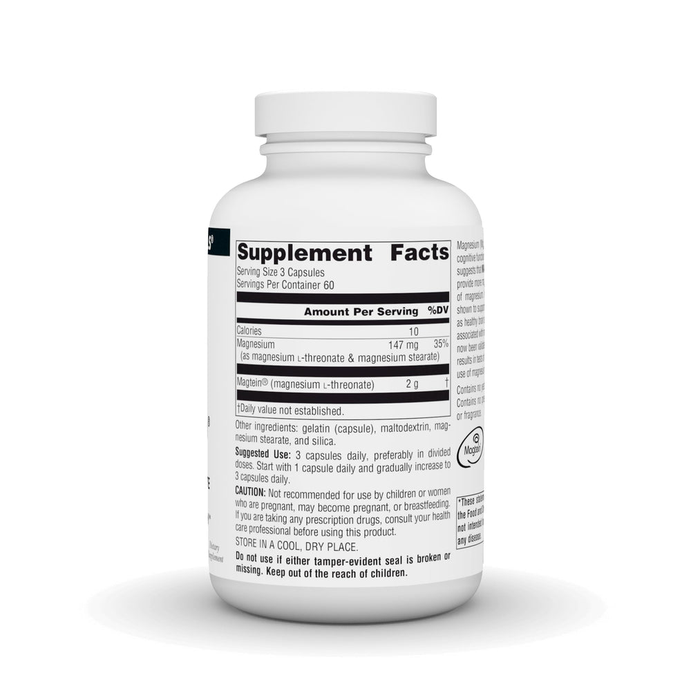 Close-up of Magtein bottle label