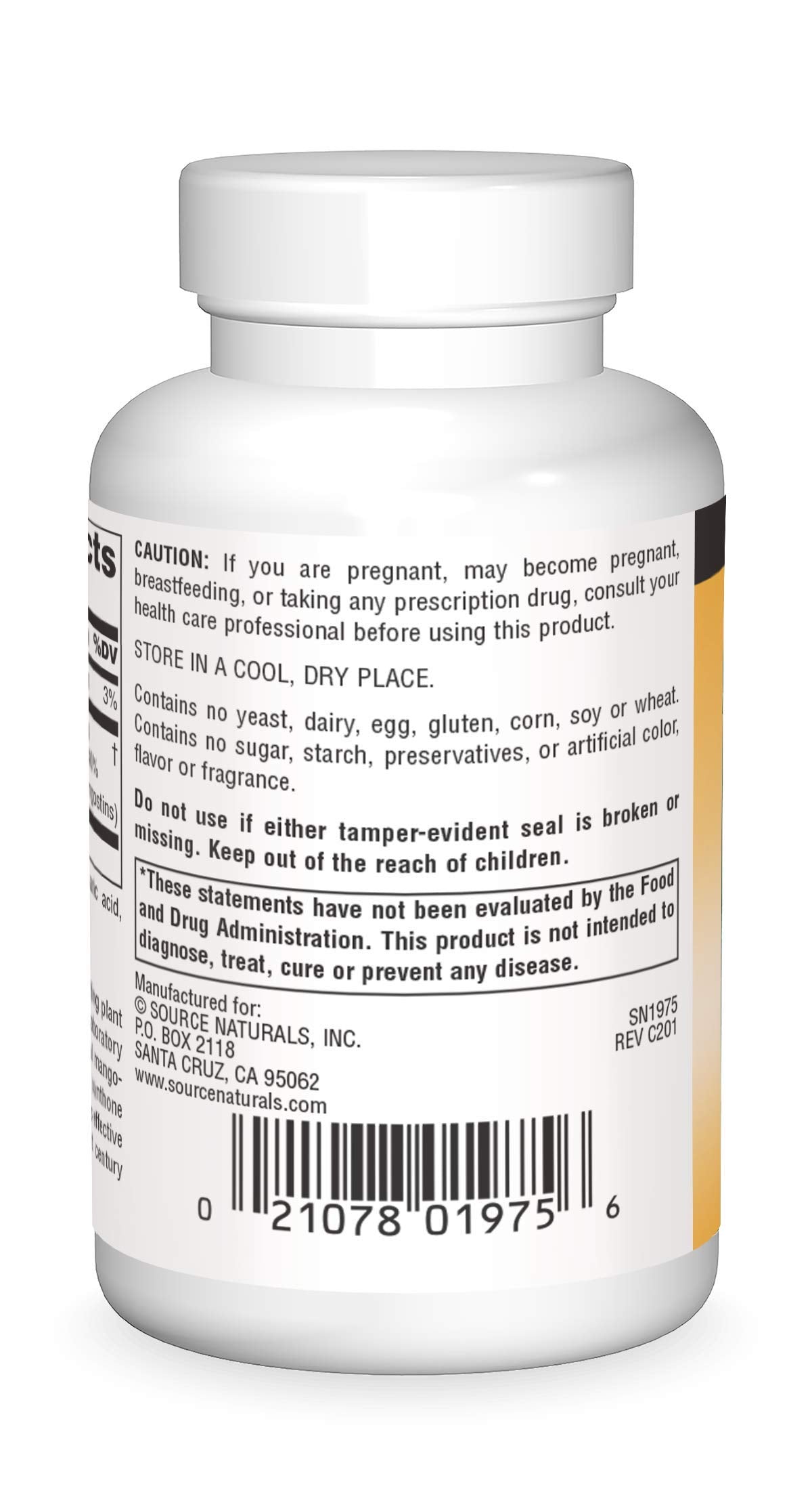 Close-up of Mangosteen 75 mg xanthones label