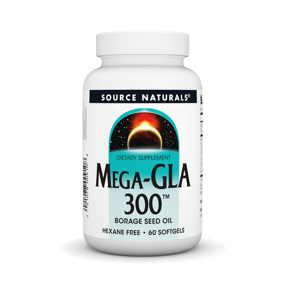 Bottle of Source Naturals Mega-GLA 300 60 softgels
