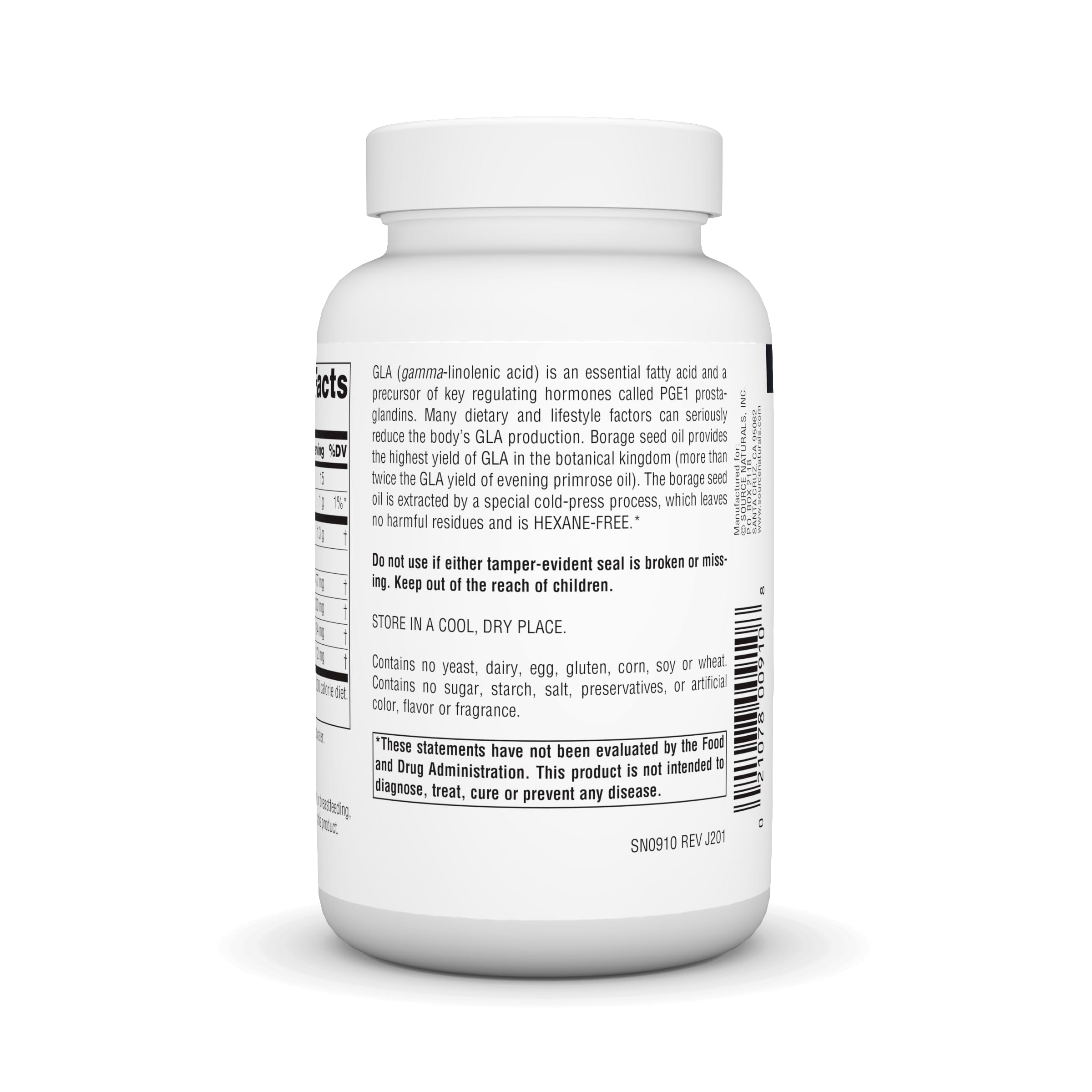 Source Naturals Mega-GLA 300 bottle label